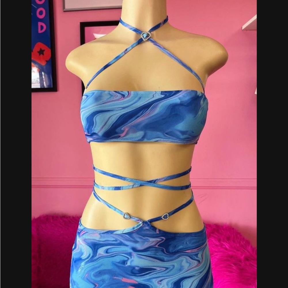 Rave two piece mini skirt outfit